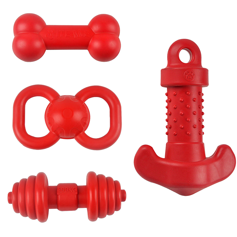 Red TPR Bone Dog Chew Toy Inde - Teeth Cleaning Dog Chew Bone ulasan dan harga