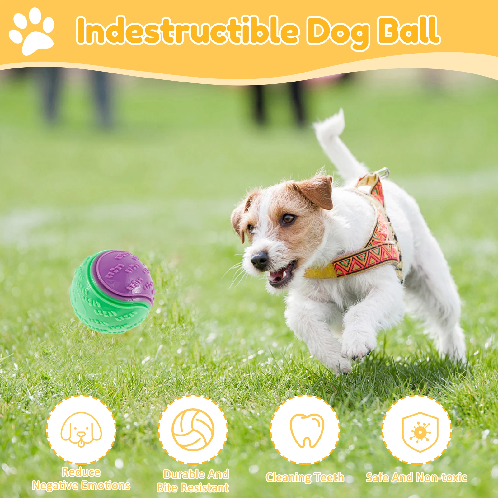 6/12Pcs Dog Squeaky Balls Toys - Indestructible Dog Chew Toy ulasan dan harga