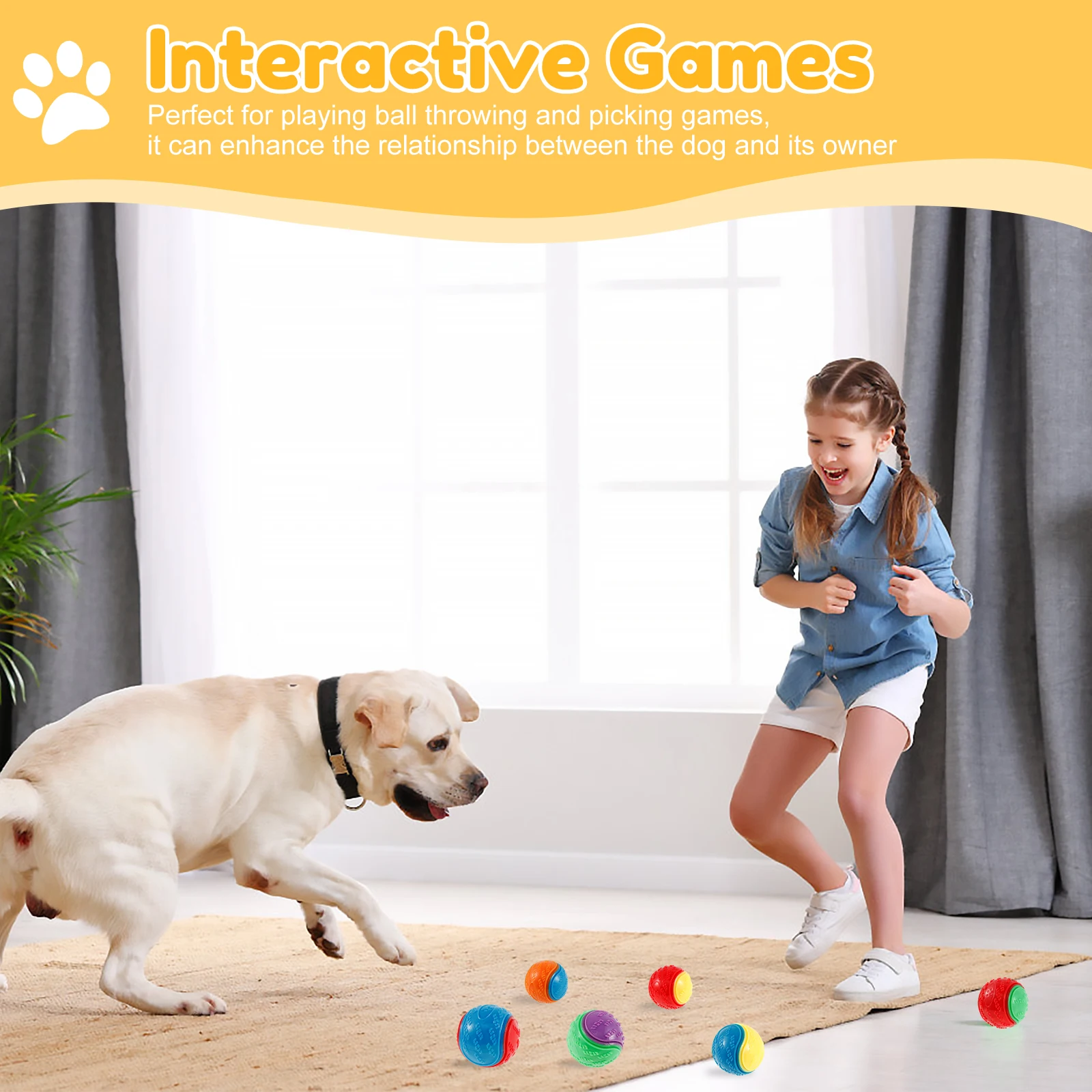 6/12Pcs Dog Squeaky Balls Toys - Indestructible Dog Chew Toy ulasan dan harga