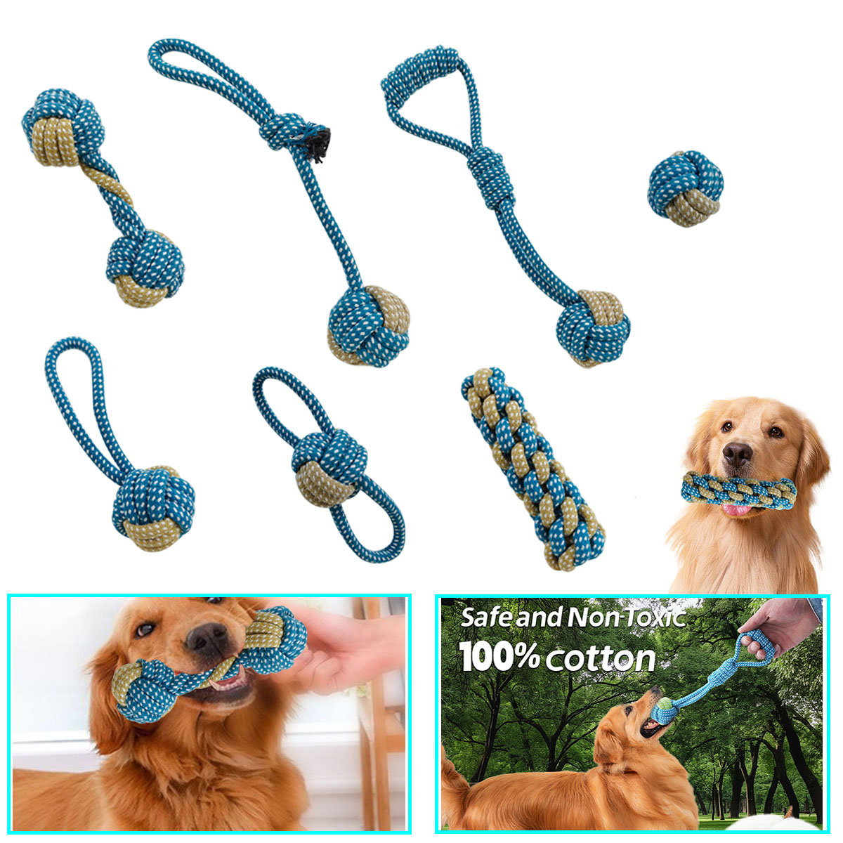 New 7PCS Pet Dog Puppy Double  - Teeth Cleaning Dog Chew Bone ulasan dan harga