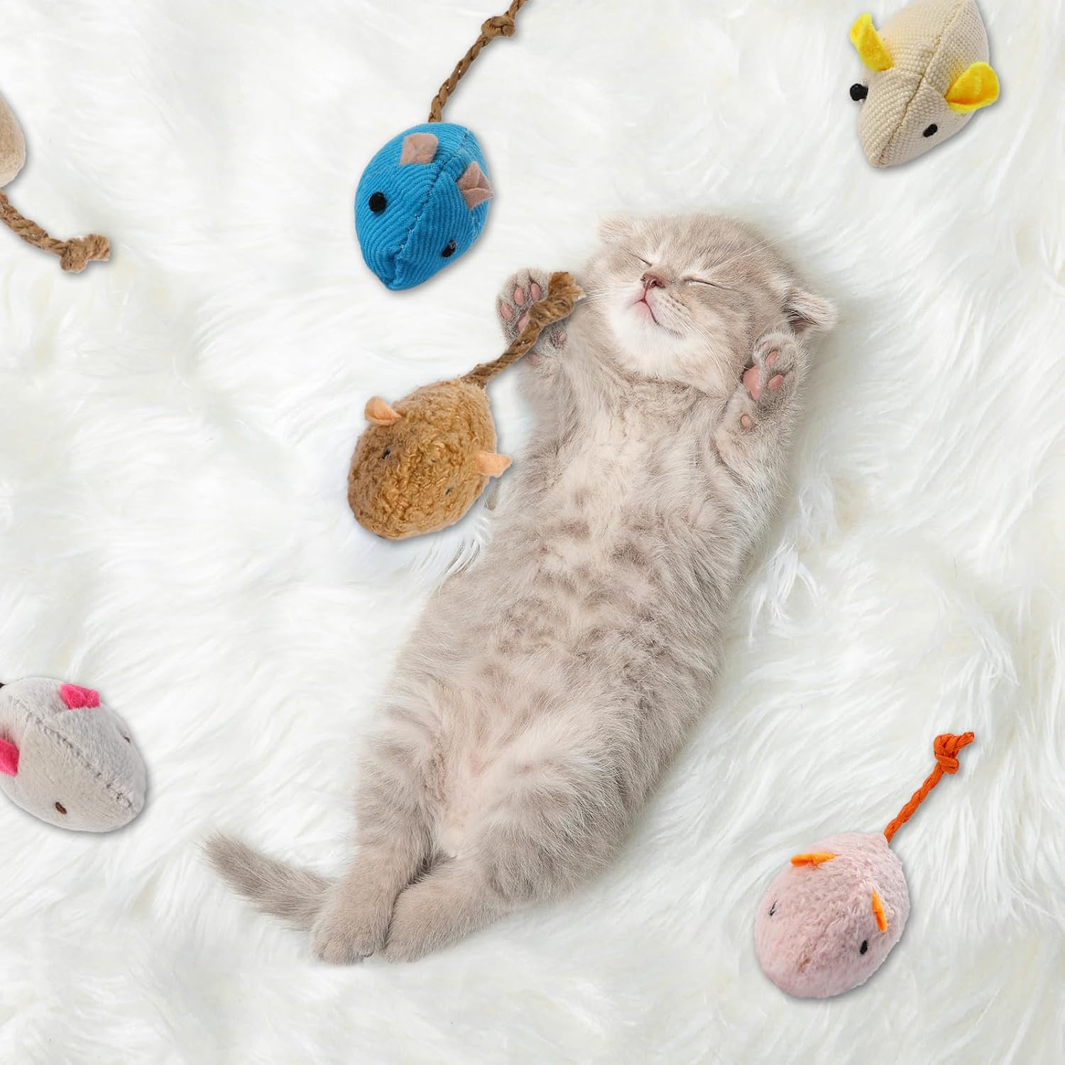 8 Randomly packed interactive  - Catnip Interactive Plush Mouse ulasan dan harga