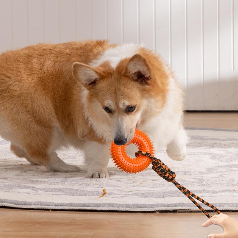 Squeaky Toys For Dogs Spiky Ri - Dog Rope Toy Aggressive Chewers ulasan dan harga